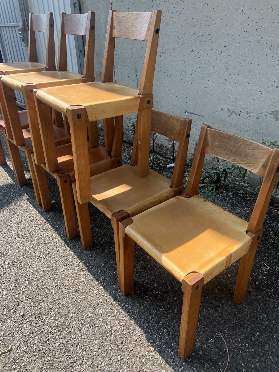 Huit chaises Pierre CHAPO S 24-photo-2