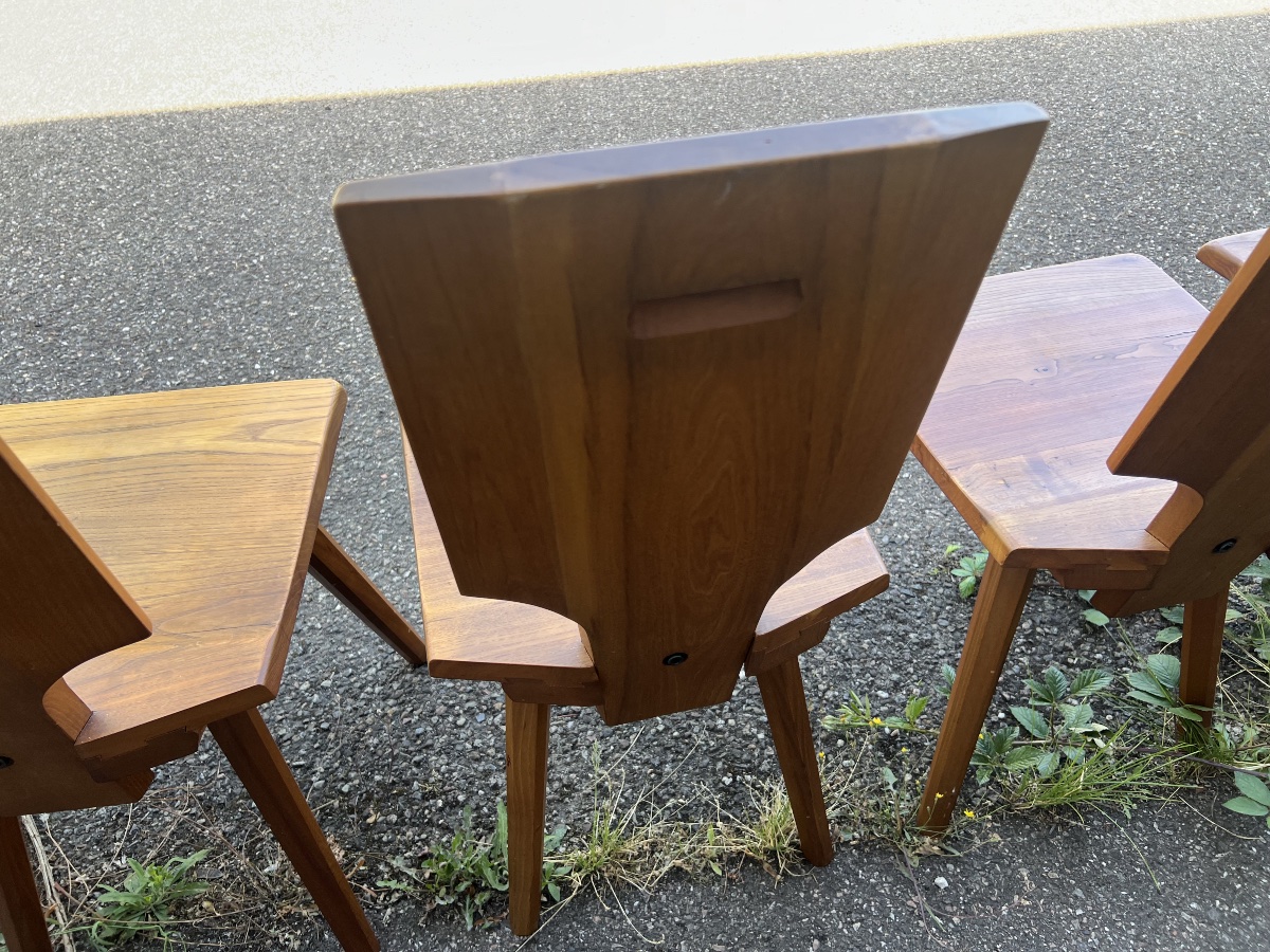 Six Chairs Designed By Pierre Chapo, Model S 28-photo-4