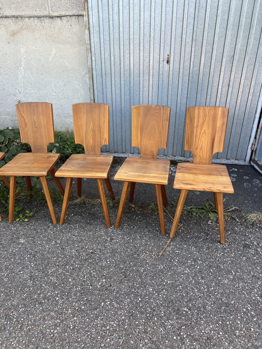 Six Chairs Designed By Pierre Chapo, Model S 28-photo-2