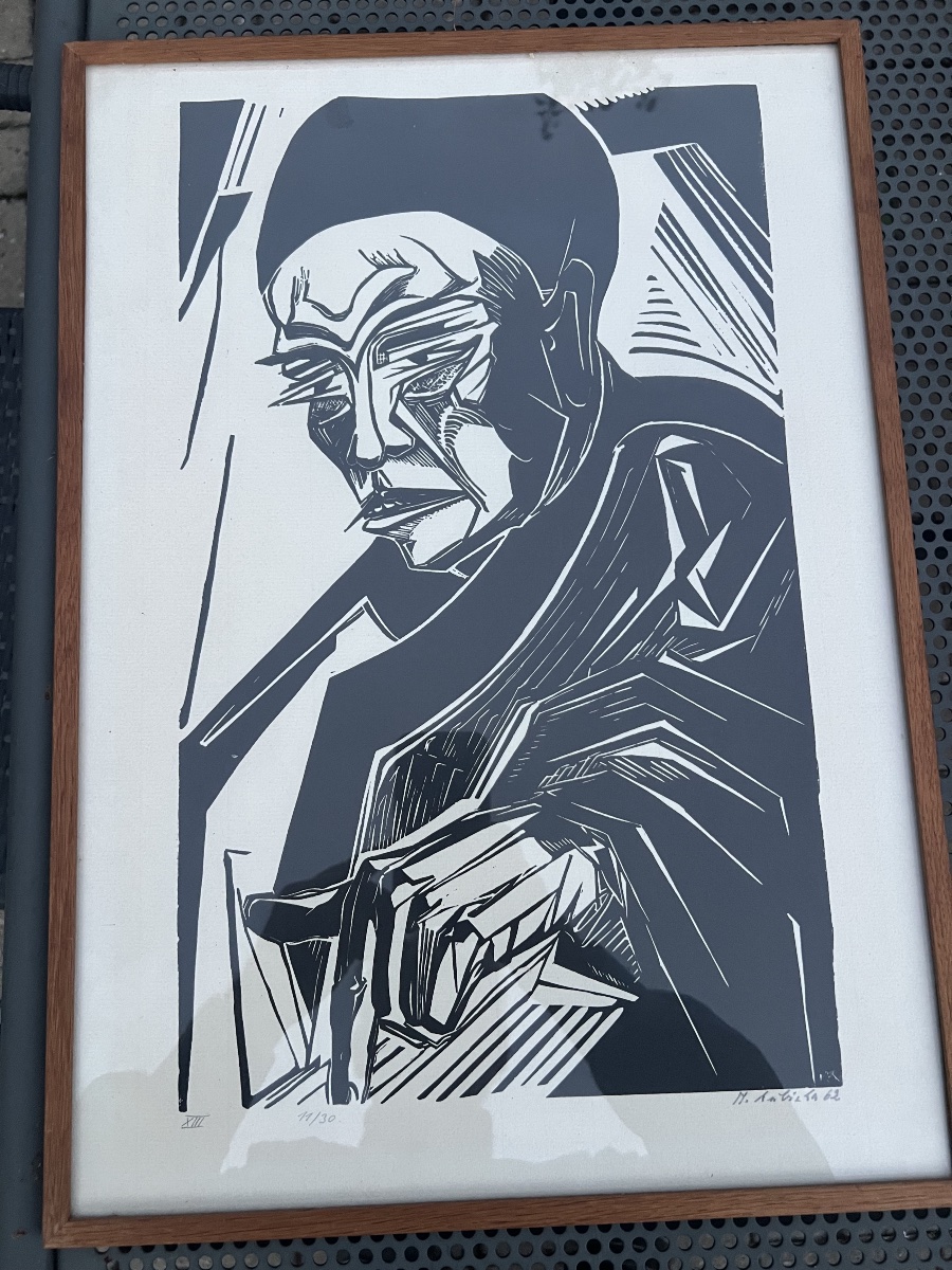 Woodcut By Margarete Kubicka-photo-1