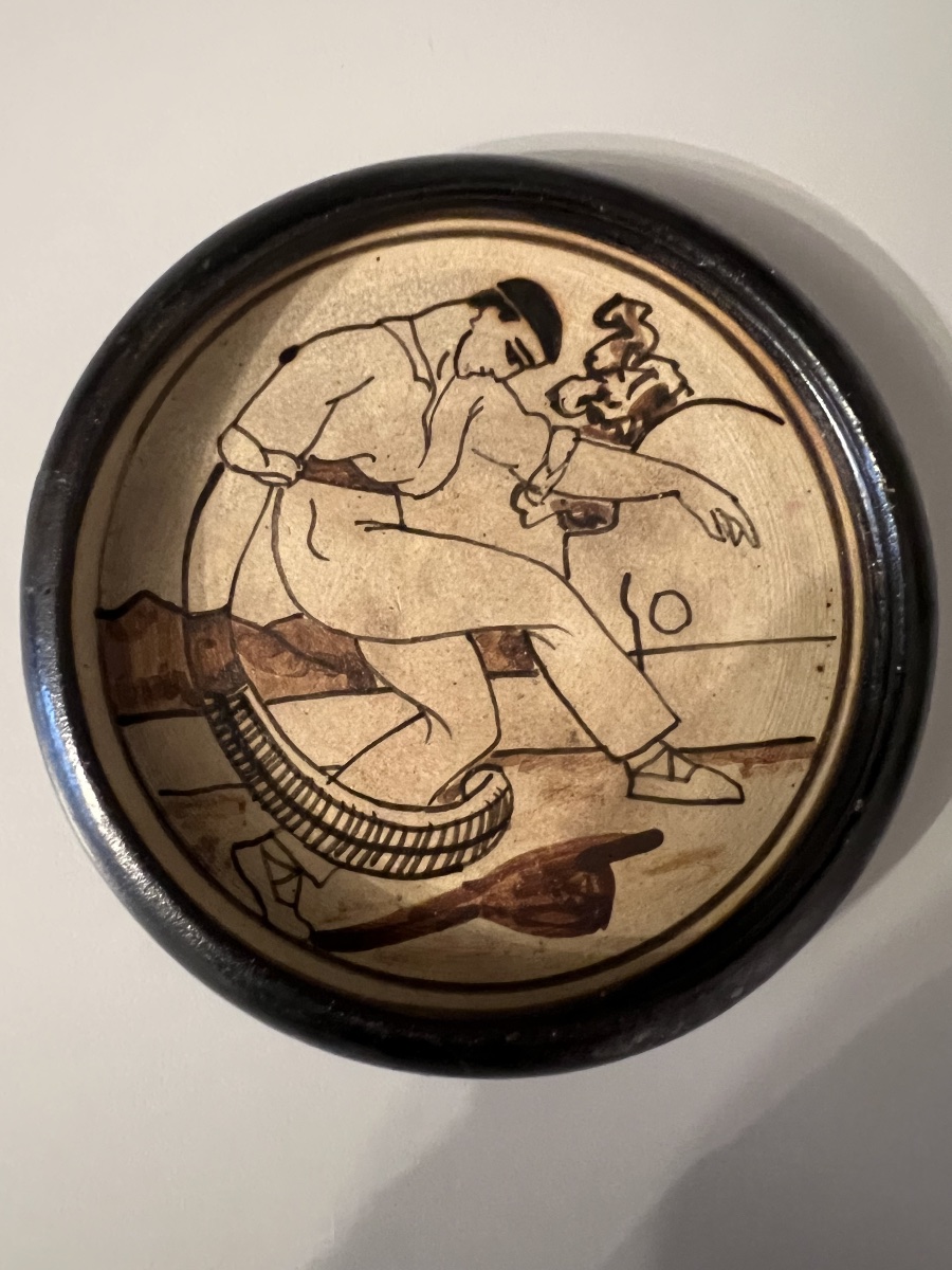 Ciboure Ve Trash Can Featuring A Basque Pelota Player