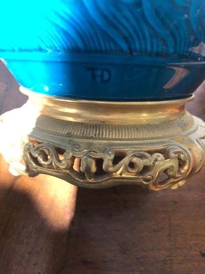 Theodore Deck Paire Lampes Bleu Napoleon III-photo-2