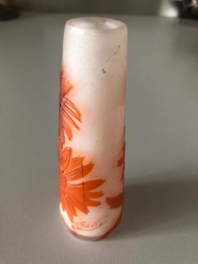 Art Nouveau Engraved Galle Vase-photo-2