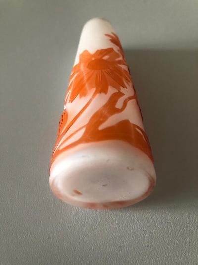 Art Nouveau Engraved Galle Vase-photo-3