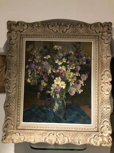Peinture Huile Sur Toile Signé Charigny Fleurs Des Champs