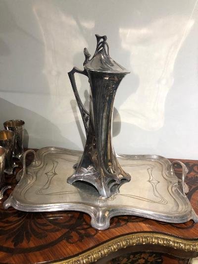 Service Art Nouveau Wmf Métal Argenté 8 Pièces-photo-2