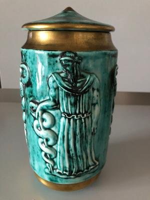 Ceramic Mayodon Sevres Decor In The Antique And Pharmacy Caduceus