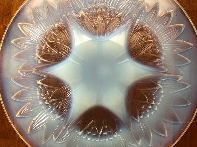 Opalescent Art Deco Dish Signed P.d'avesn Aux Lotus-photo-2