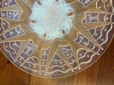 Opalescent Art Deco Dish Signed P.d'avesn Aux Hirondelles-photo-1