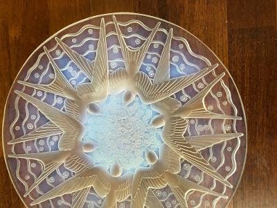 Opalescent Art Deco Dish Signed P.d'avesn Aux Hirondelles-photo-2