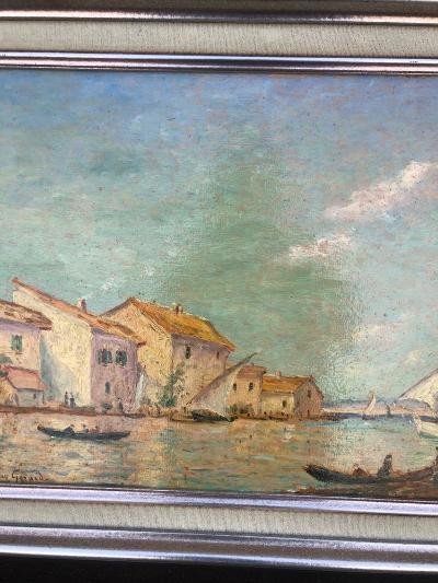Oil Signed Henry Gerard View Of Venice-photo-4