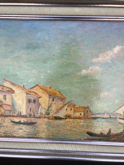 Huile Signé Henry Gerard Vue De Venise-photo-4