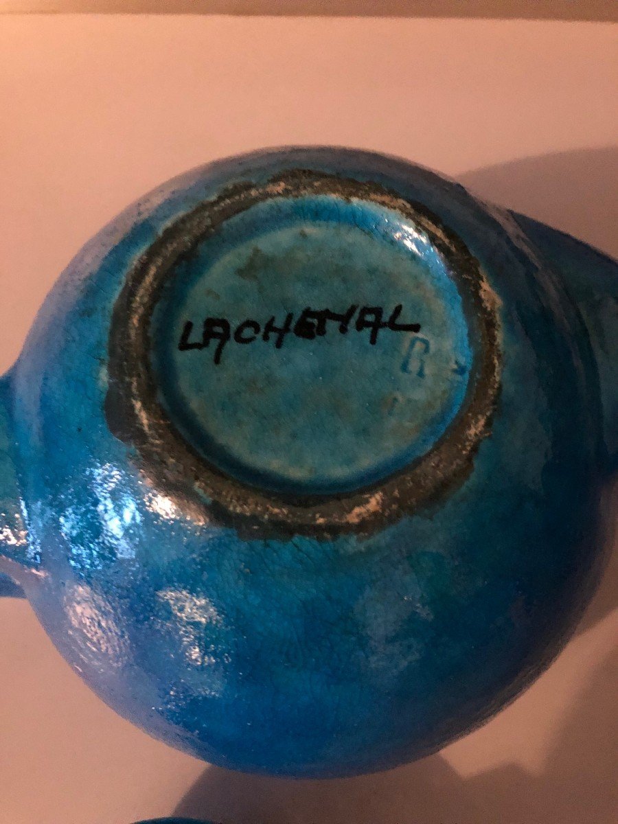 Teapot Signed Lachenal Blue-photo-5