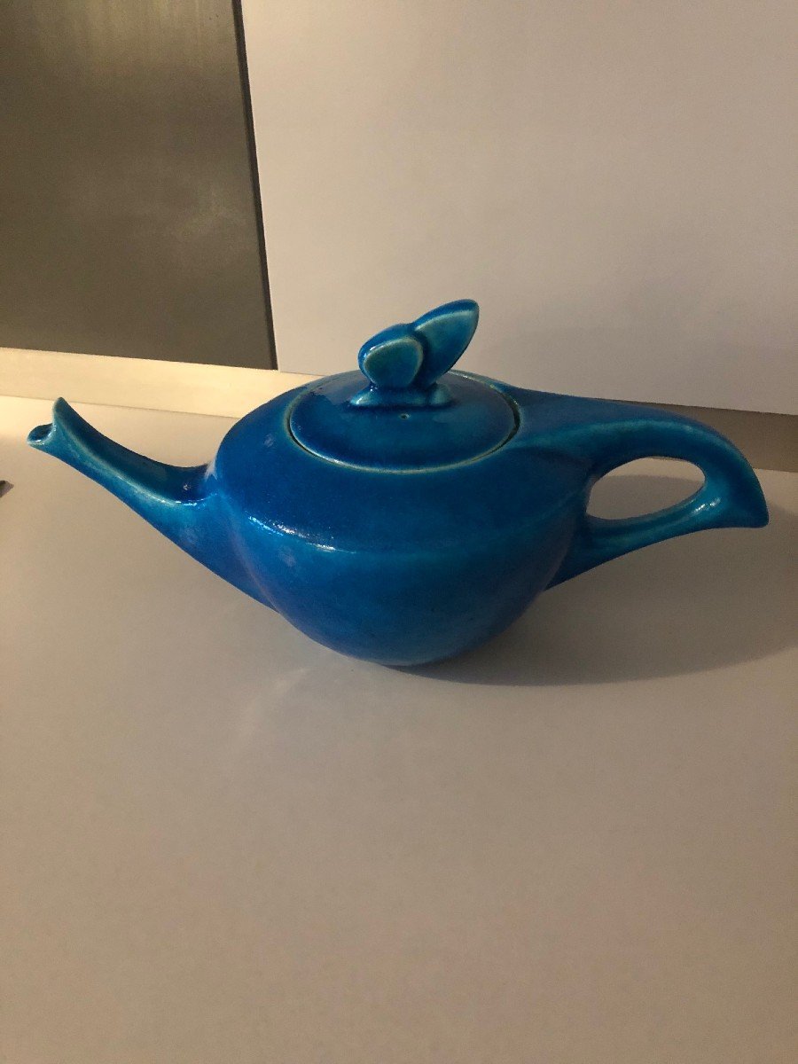Teapot Signed Lachenal Blue-photo-7