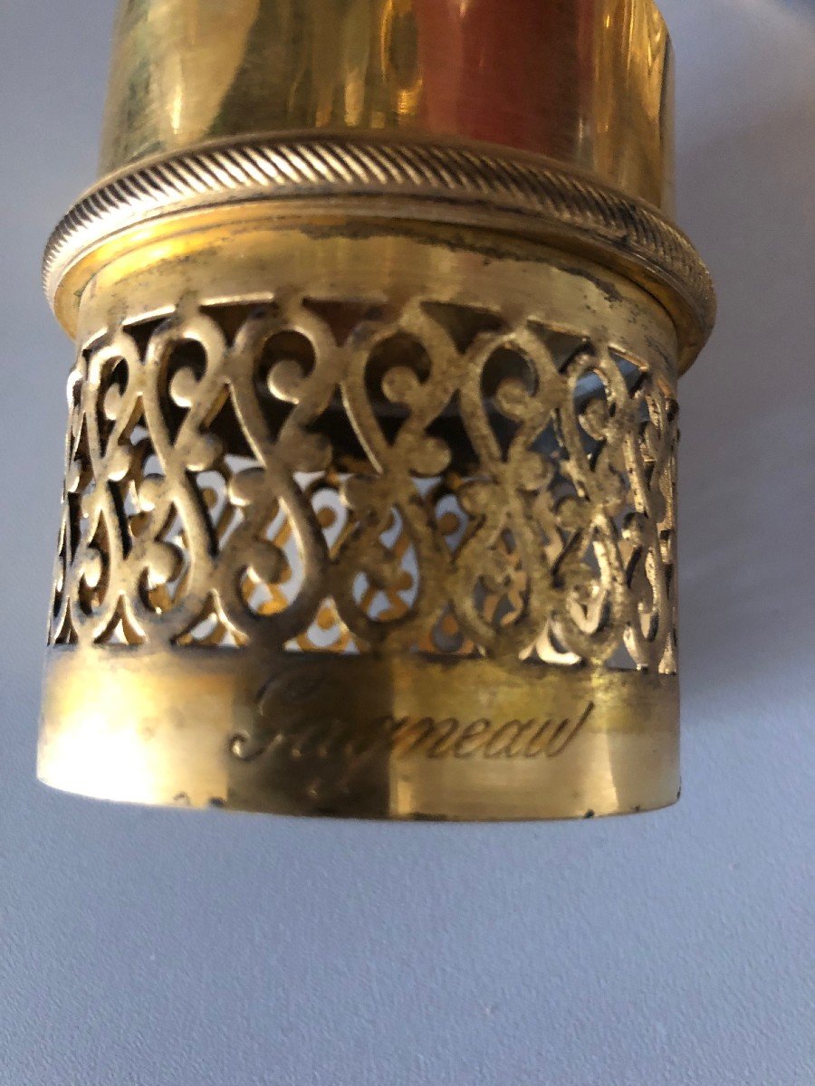 Lamp Napoleon III Red Blood Boeuf Gagneau Gilt Bronze-photo-1