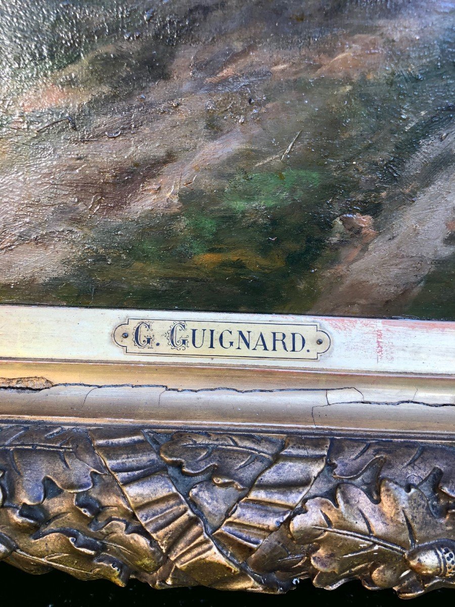 Peinture Huile Sur Panneau De Gaston Guignard Paysage-photo-4