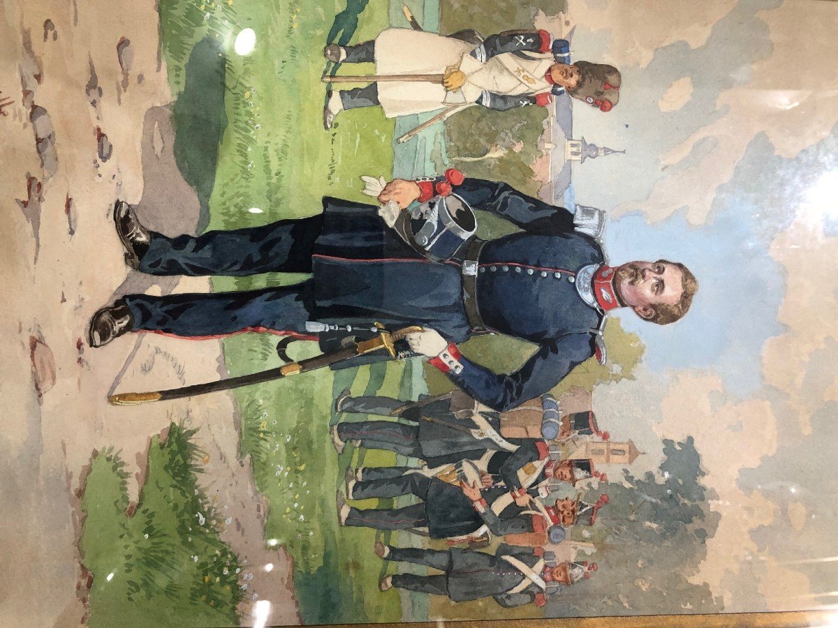 Watercolor By Tanconville Dated 1910-photo-4