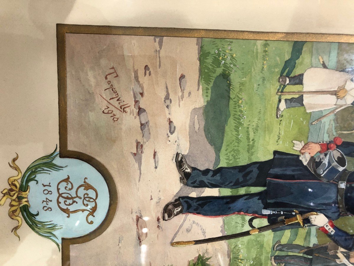 Watercolor By Tanconville Dated 1910-photo-6