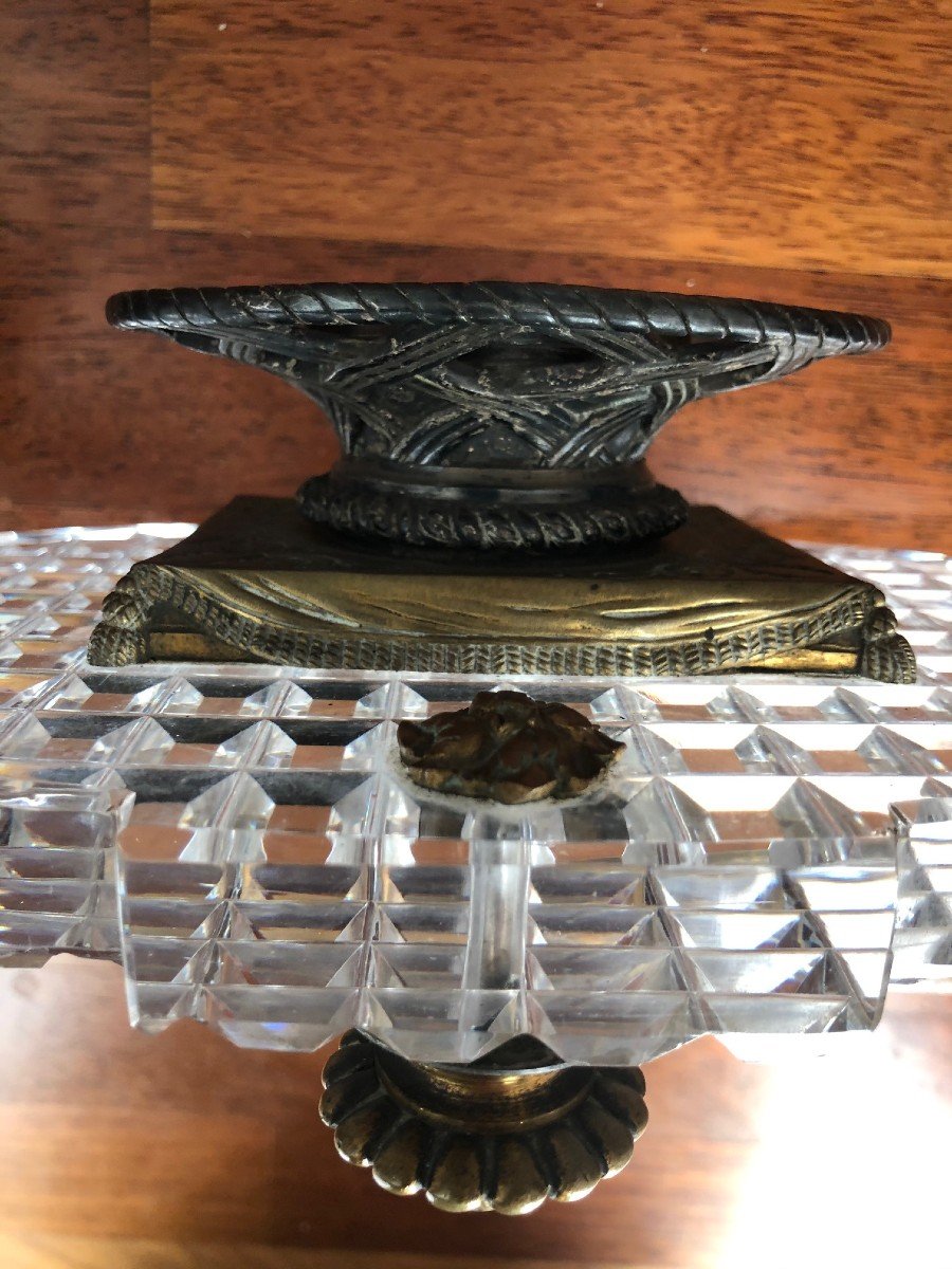 Superbe Milieu De Table Baccarat Et Bronze Napoléon III-photo-2