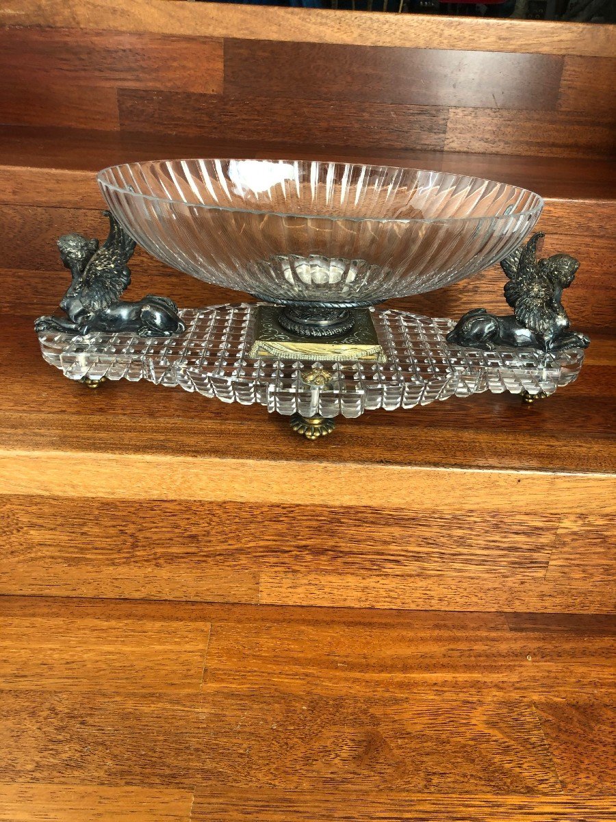 Baccarat And Napoleon III Bronze Centerpiece-photo-8