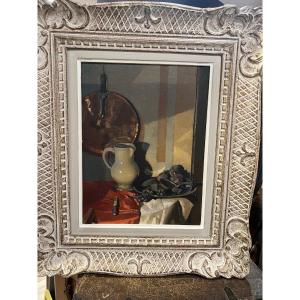 Superb Oil On Cardboard Signed André Charigny Still Life