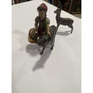 Bronze De Vienne Le Petit Chaperon Rouge Plus Une Biche