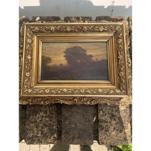 Huile sur panneau signé HARPIGNIES Henri Joseph