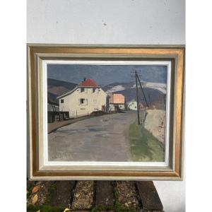 Peinture huile sur toile Alfred GIESS 1954