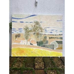 Oil Painting On Canvas By Claude Grosperrin 