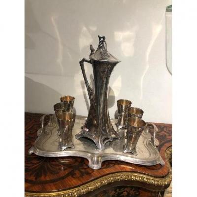 Service Art Nouveau Wmf Métal Argenté 8 Pièces Radivon A Bucarest