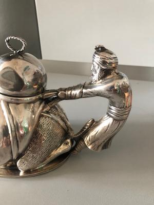 Camel Form Karawan Silver-Plated Teapot by Mariage Freres Paris France