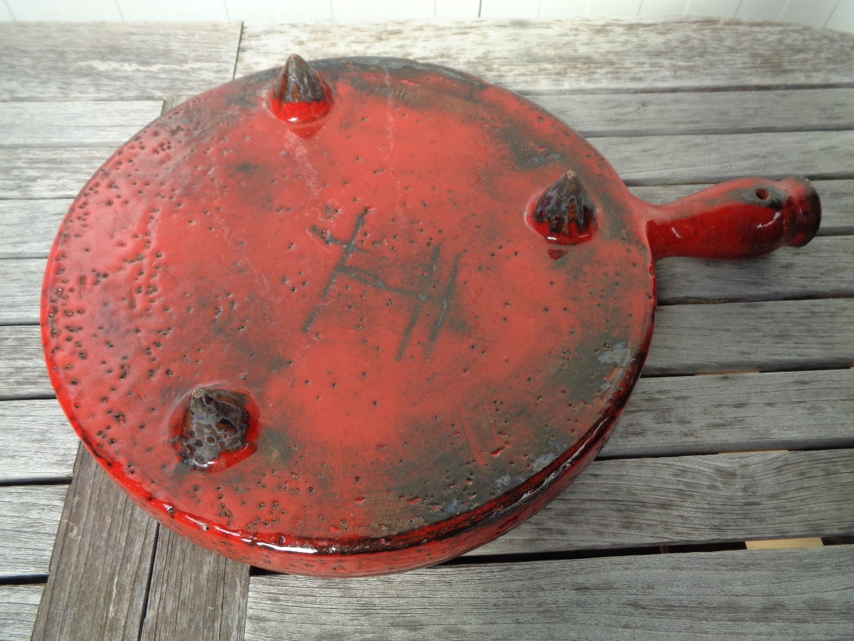 Manganese Red Ceramic Dinner Service By Gérard Hoffman-photo-4