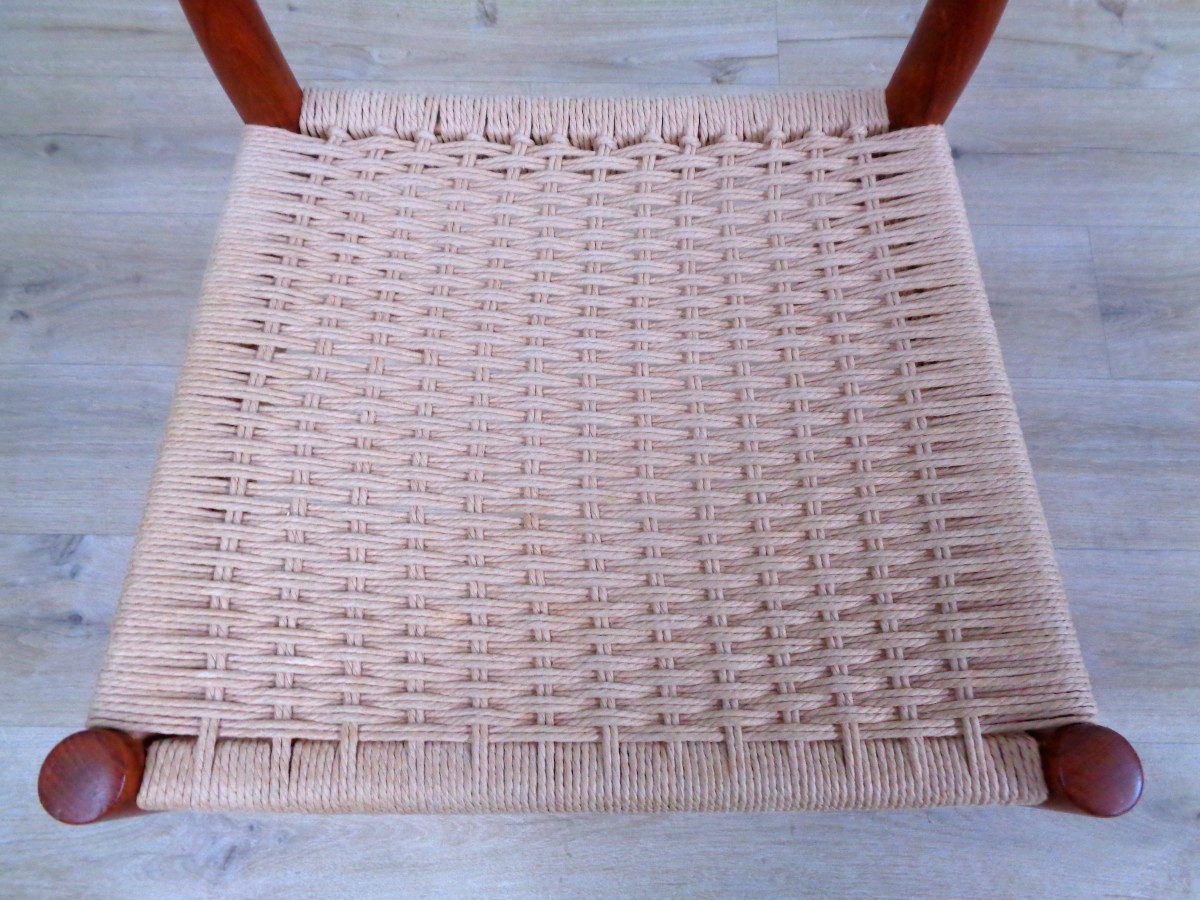 Quatre chaises Danoises teck et corde-photo-1