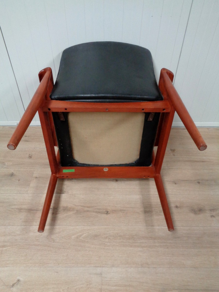 Fauteuil diplomate  de Finn Juhl en teck et cuir-photo-4