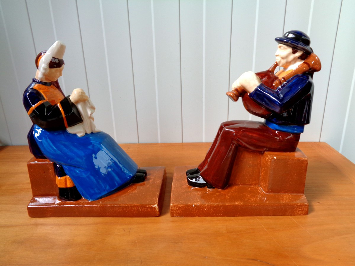 Ch.maillard. Pair Of Quimper Bookends-photo-3