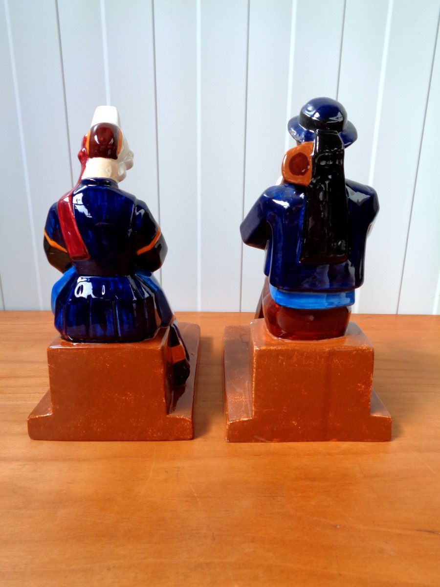 Ch.maillard. Pair Of Quimper Bookends-photo-4