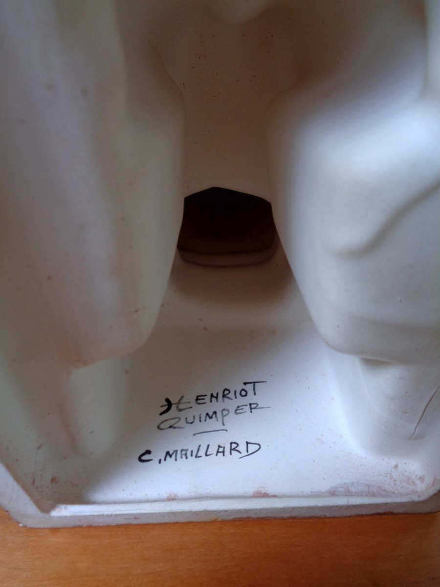 Ch.maillard. Pair Of Quimper Bookends-photo-3