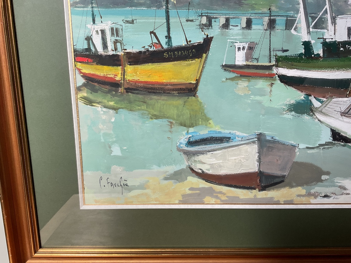 Aquarelle et gouache de Saint-Malo signée Claude Fauchère-photo-2