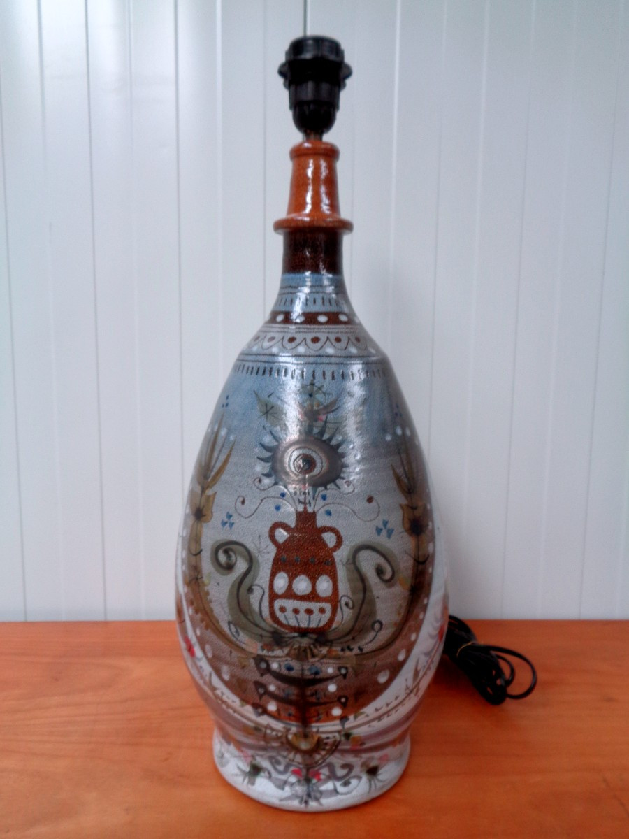 Pied de lampe faïence de Kéraluc de André L'Helguen