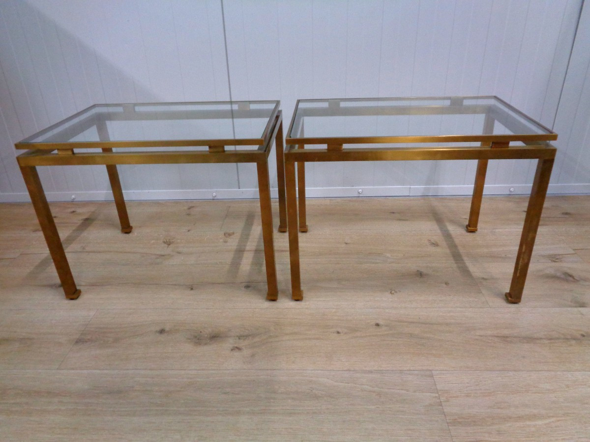 Paire tables basses de Guy Lefevre-Maison Jansen-photo-2