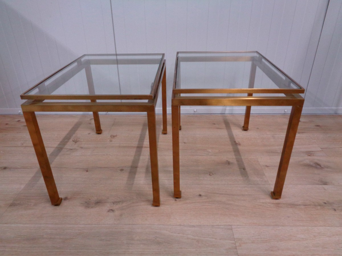 Paire tables basses de Guy Lefevre-Maison Jansen-photo-3