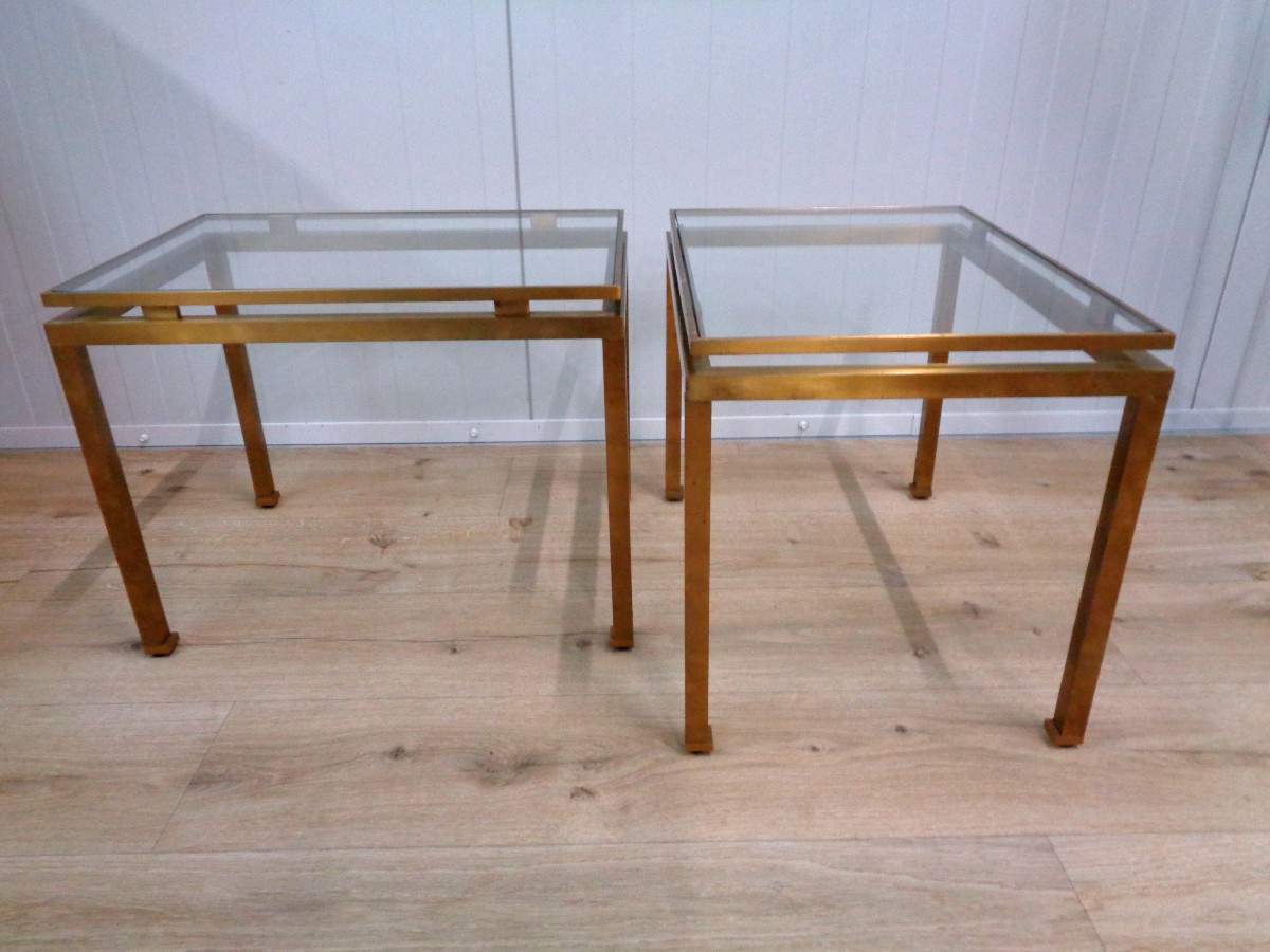 Paire tables basses de Guy Lefevre-Maison Jansen