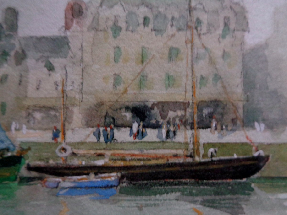 Watercolor Of Le Pouliguen By Marcel Jacquier-photo-3