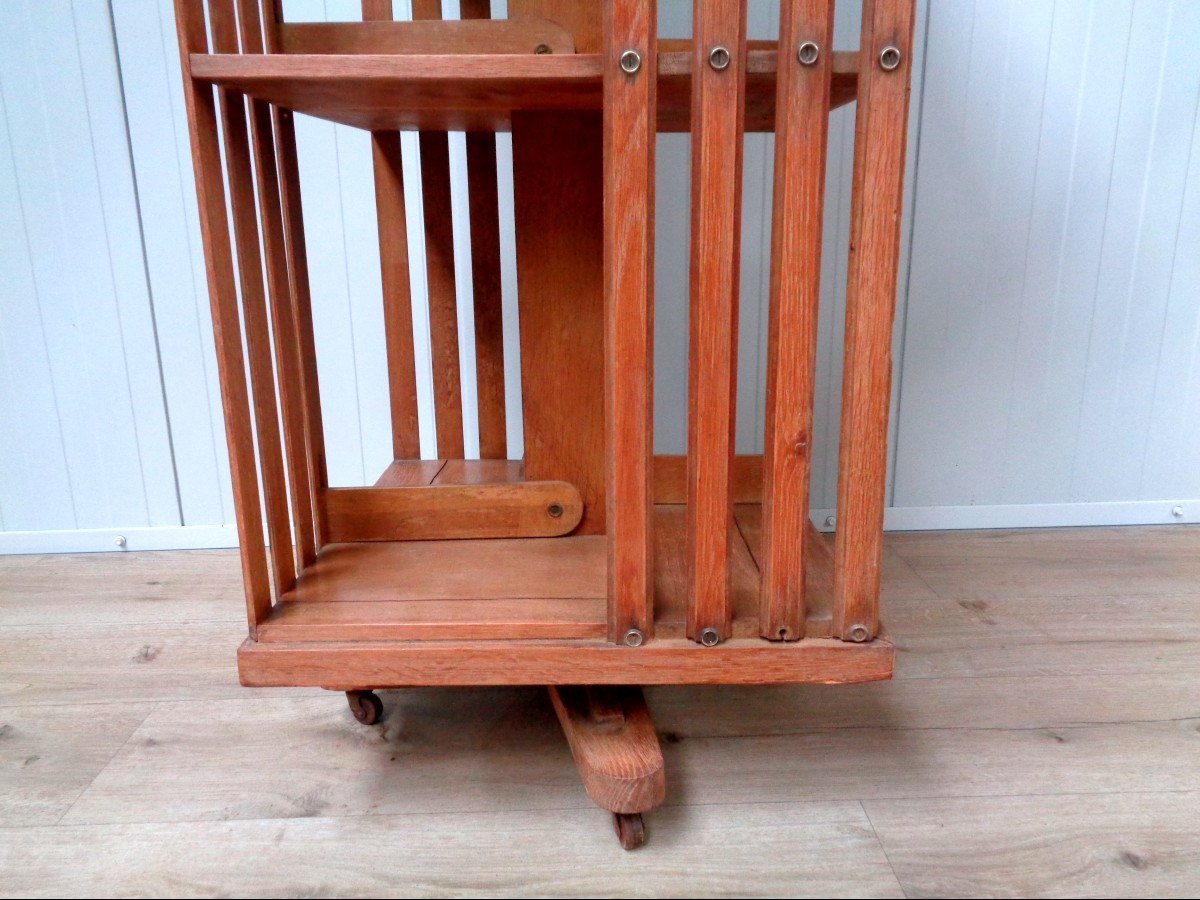 Rotating Oak Bookcase-photo-1