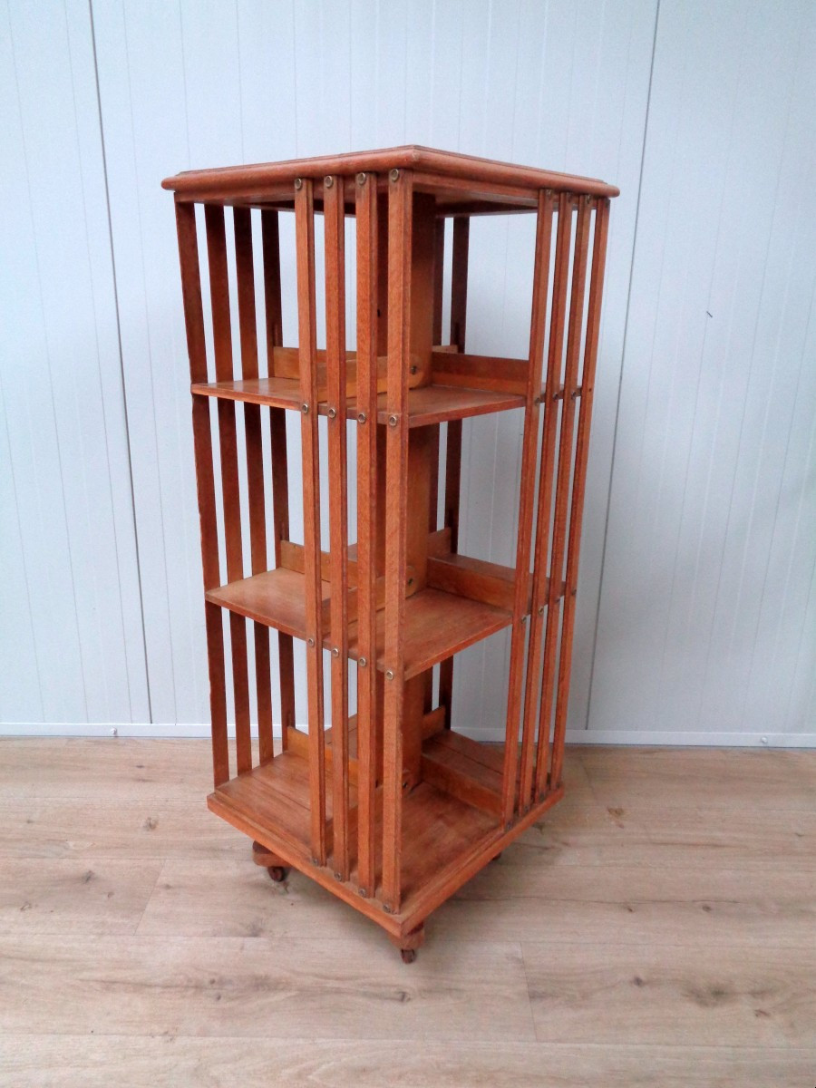 Rotating Oak Bookcase