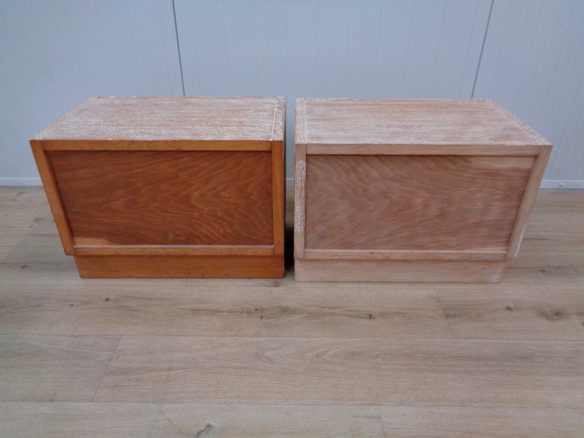 Pair Of Bedside Tables In Limed Oak-photo-2