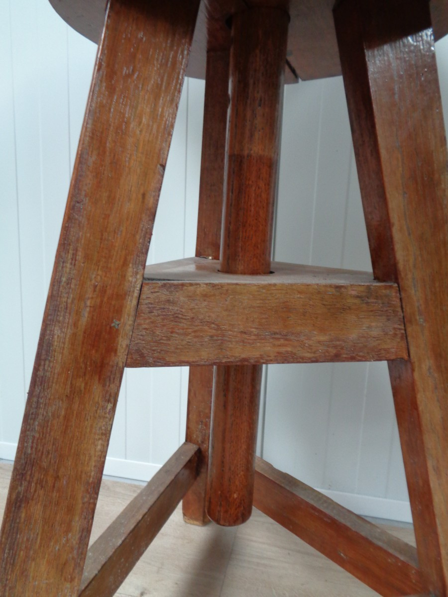 Oak Sculptor's Saddle, Early 20th Century-photo-4