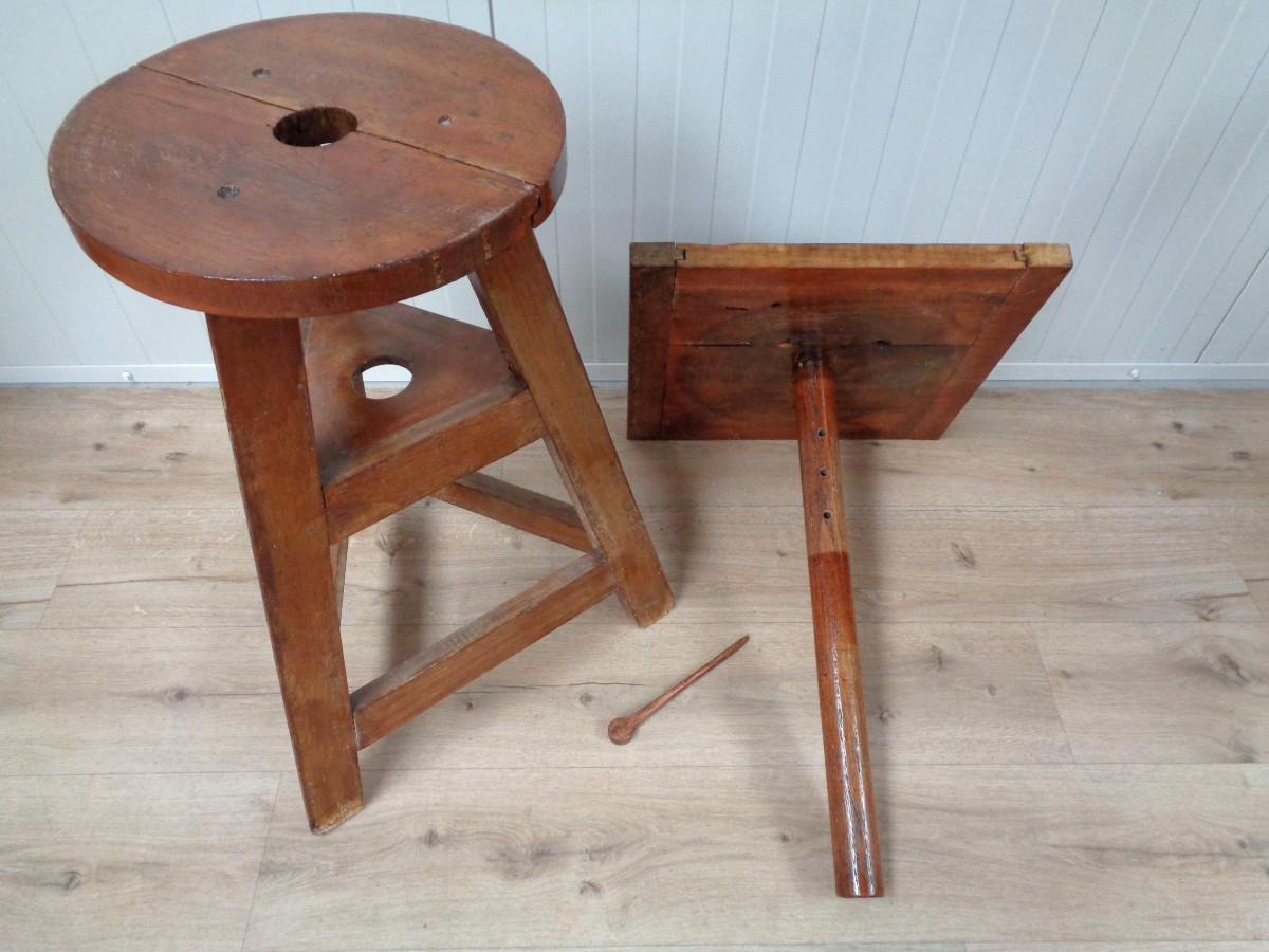 Oak Sculptor's Saddle, Early 20th Century-photo-2