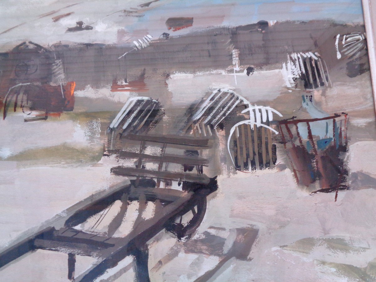 Gouache On Paper By Jean Le Merdy-photo-3