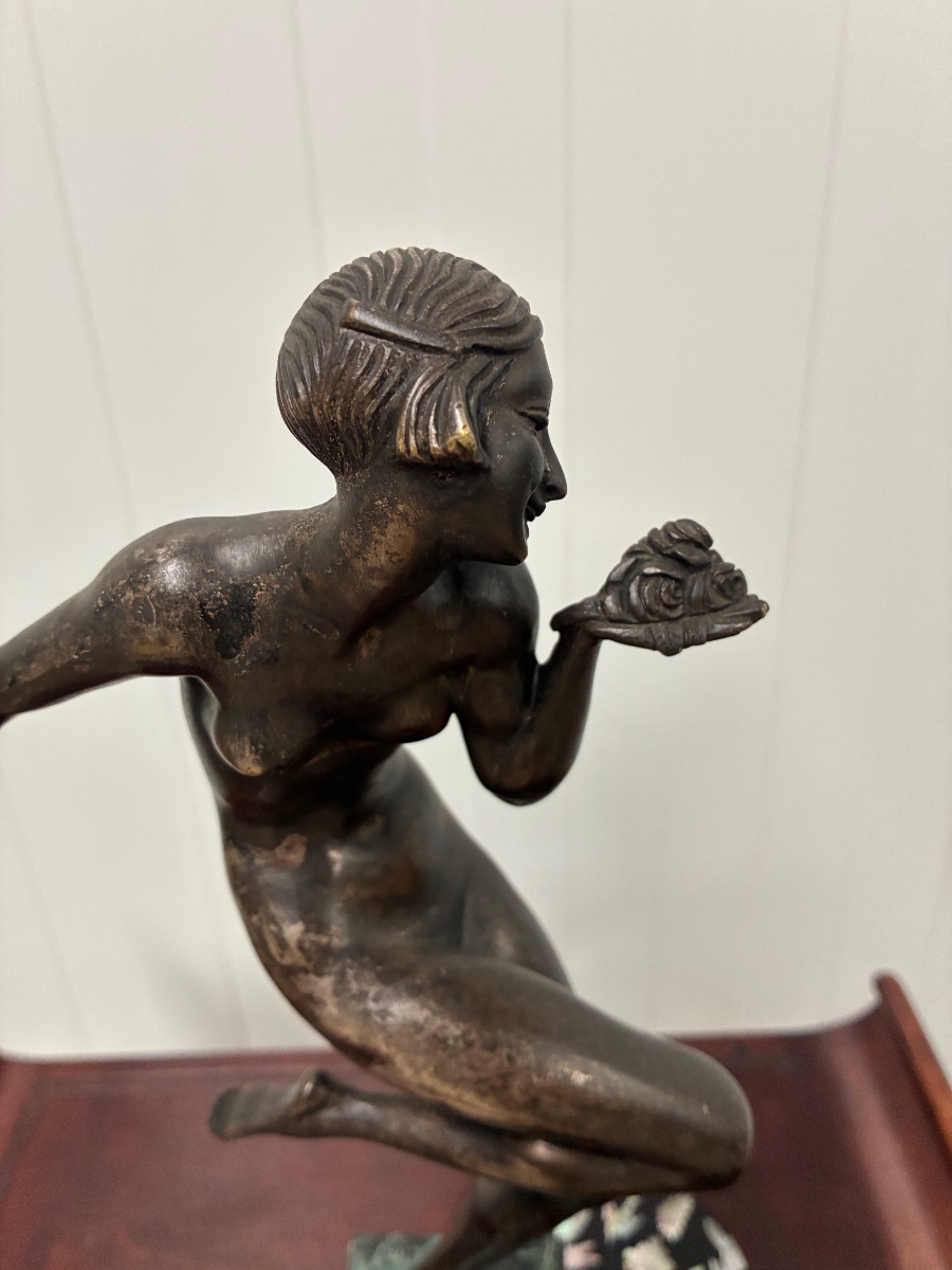 Art Deco Bronze Dancer Signed By Gauthier-photo-3